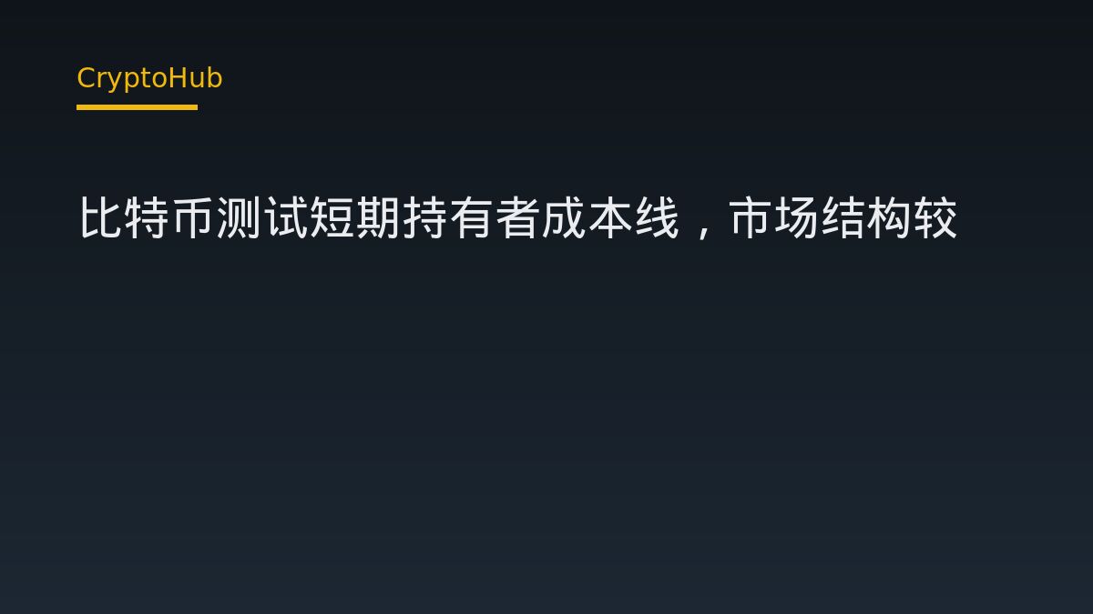 比特币测试短期持有者成本线，市场结构较FTX崩盘时更稳健