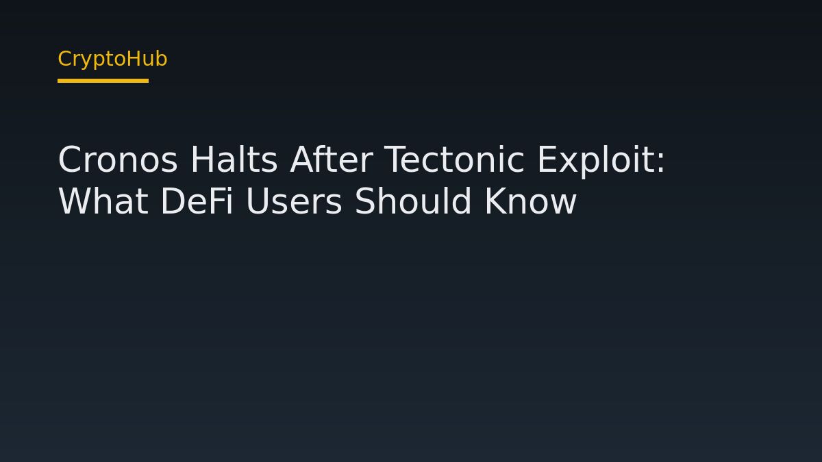 Cronos Halts After Tectonic Exploit: What DeFi Users Should Know