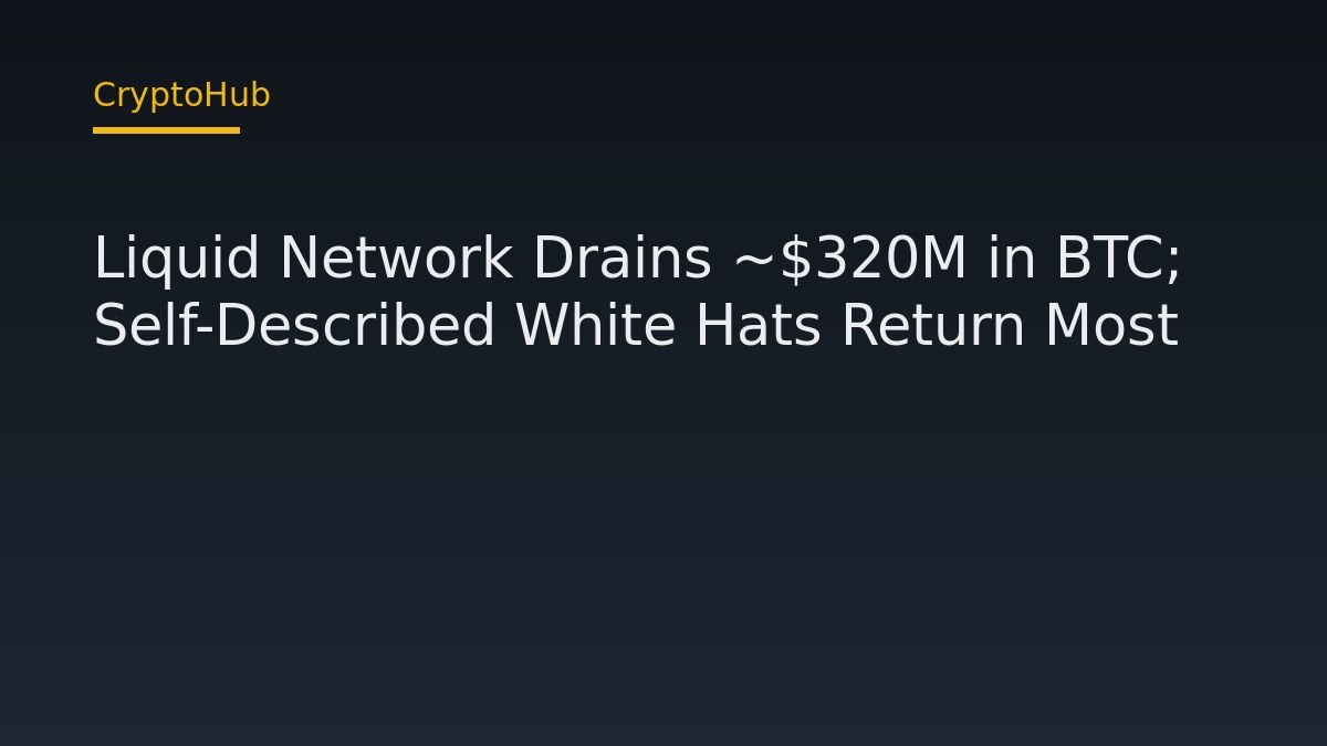 Liquid Network Drains ~$320M in BTC; Self-Described White Hats Return Most