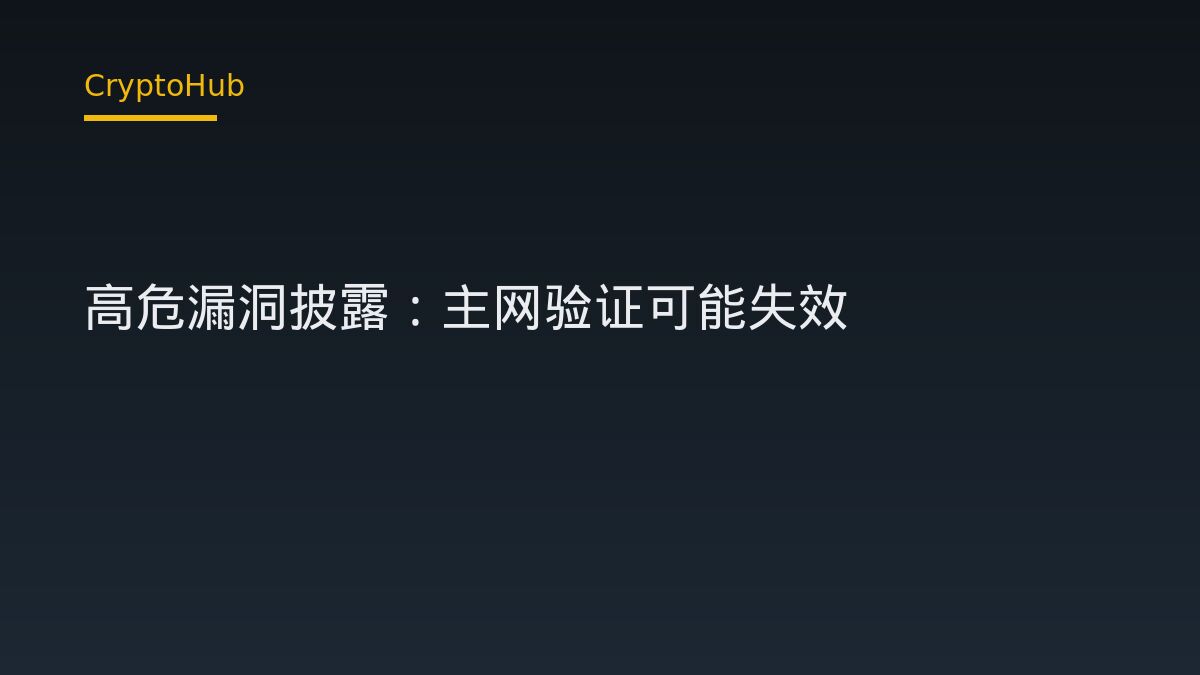 Succinct SP1 高危漏洞披露：主网验证可能失效